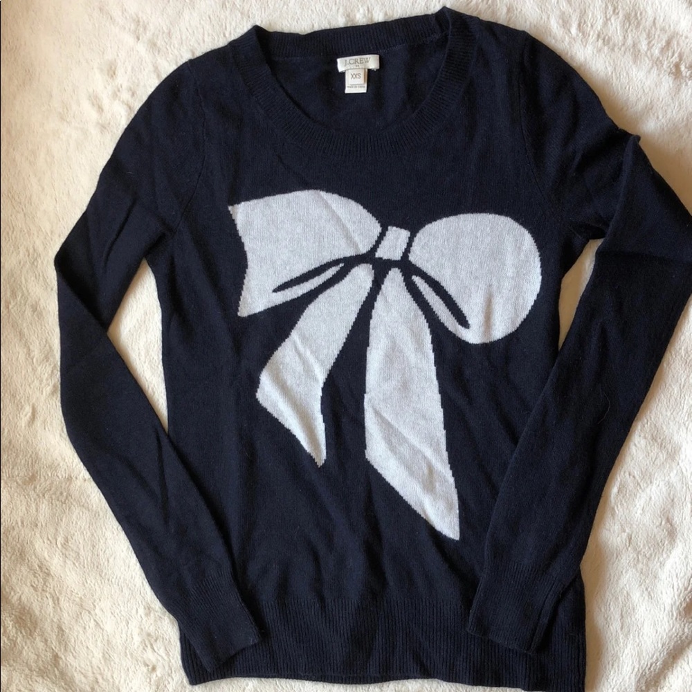 J. Crew Navy Bow Sweater